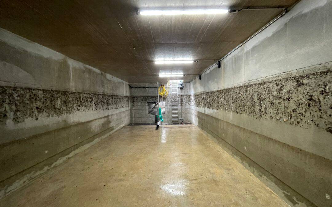 Neubau Regenüberlaufbecken mit mechatronischem Rechensystem